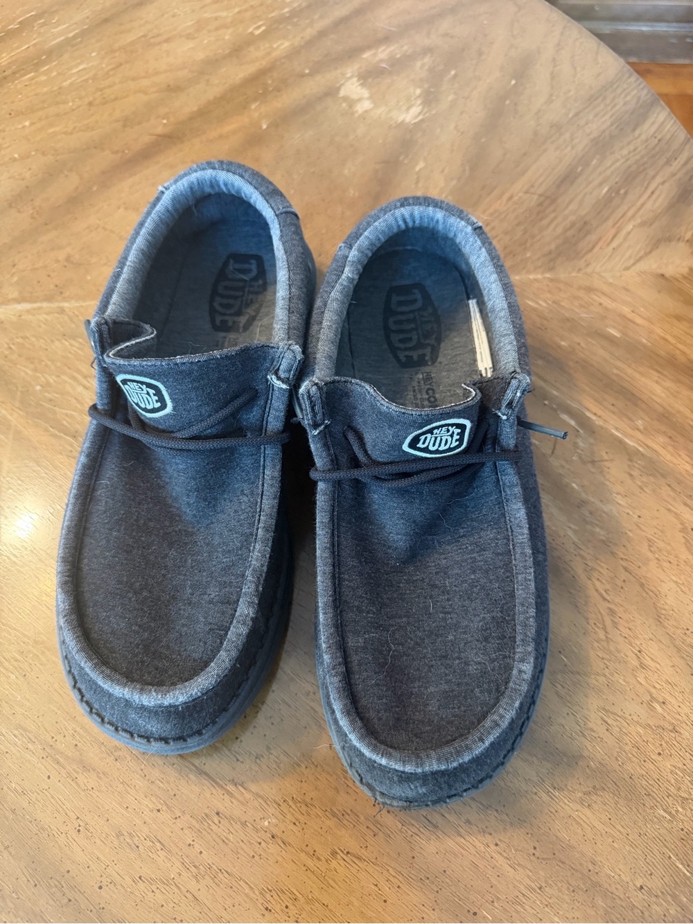 Hey Dude Wally Stretch Men’s Slip-On Moccasins in Charcoal Gray